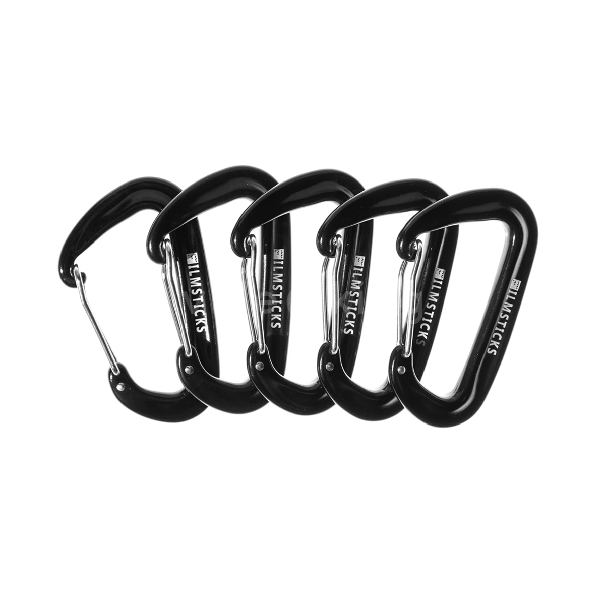 Filmsticks Wire Gate Carabiner in Black (Pack of 5)