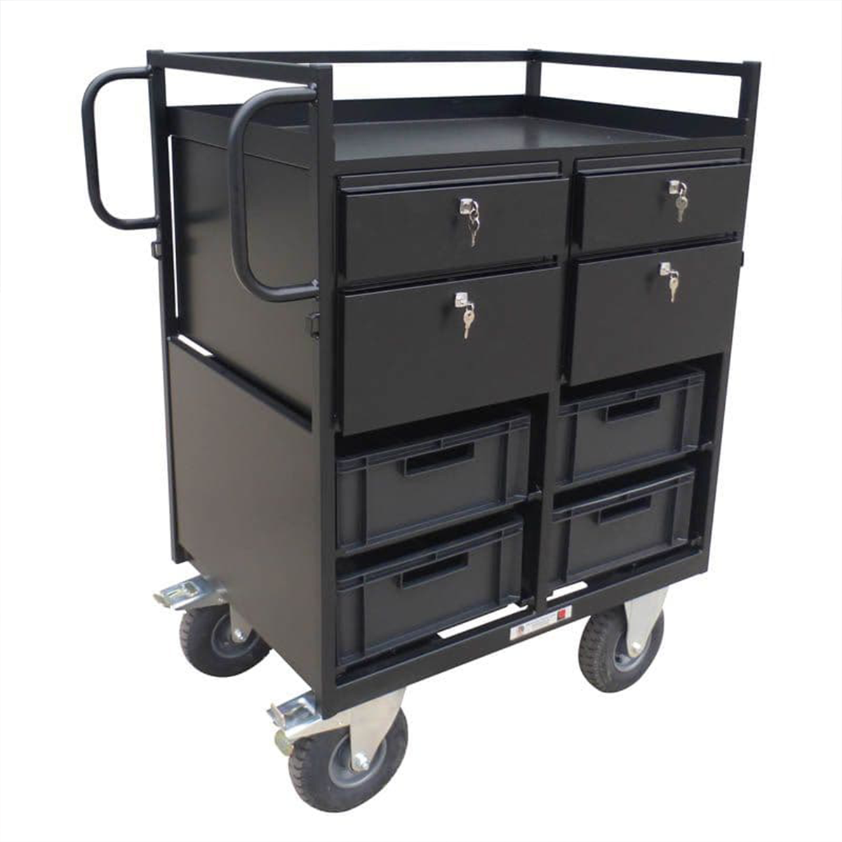 Lomart Film Carts Work Station with 4 Drawers and 4 Crates