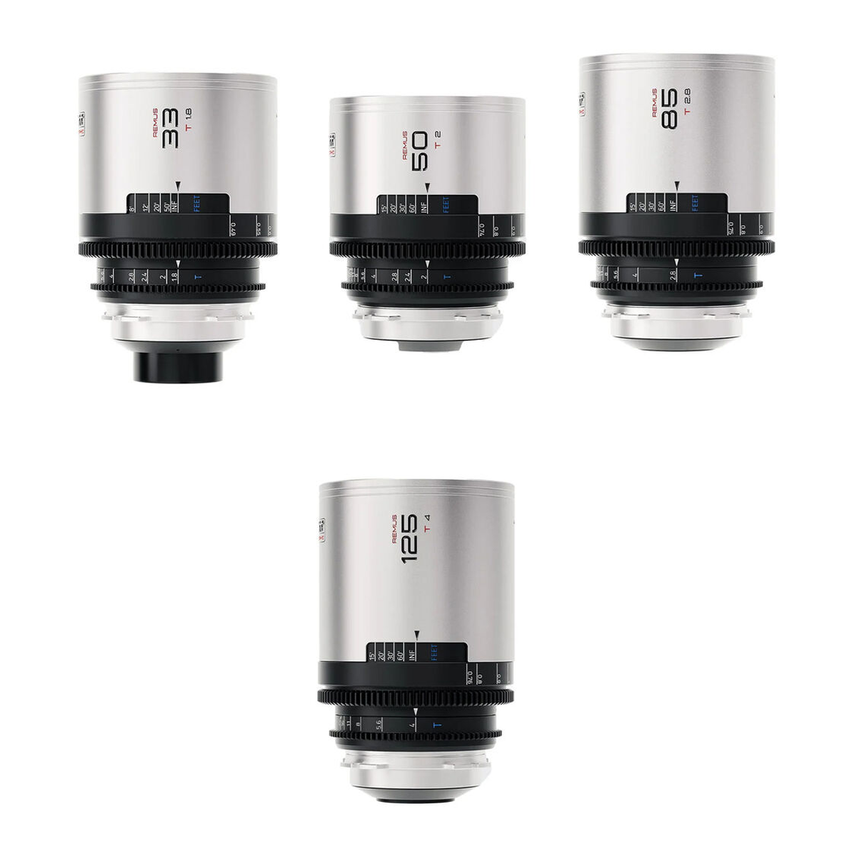 BLAZAR LENS Remus 1.5x Full-Frame Anamorphic 33, 50, 85, and 125mm 4-Lens Set