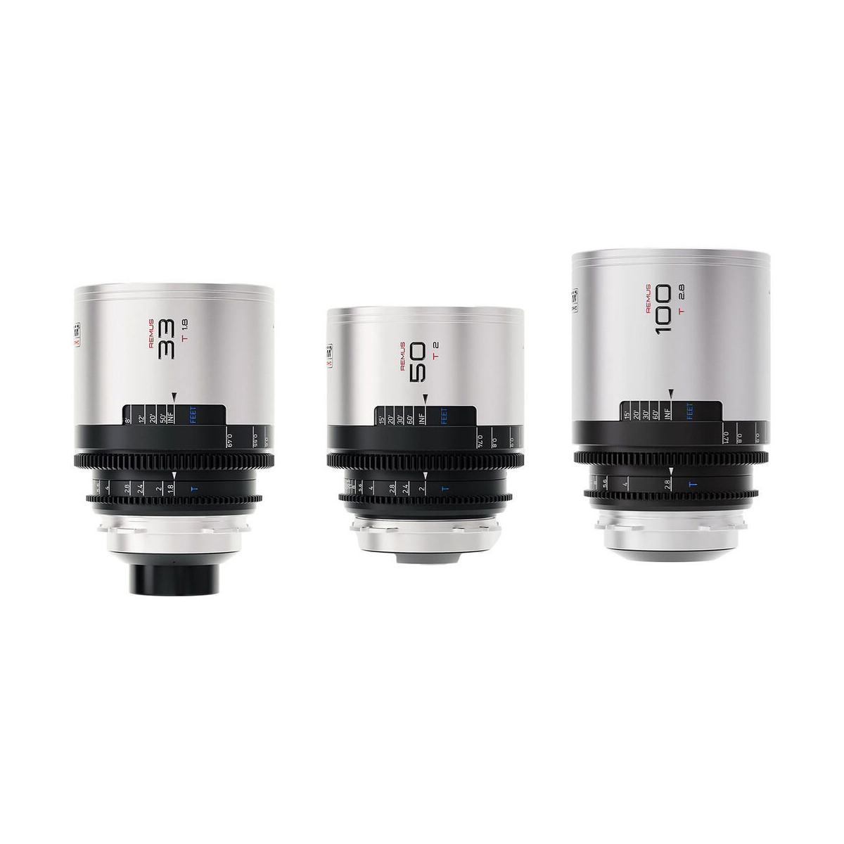 BLAZAR LENS Remus 1.5x Full-Frame Anamorphic 33, 50, and 100mm 3-Lens Set