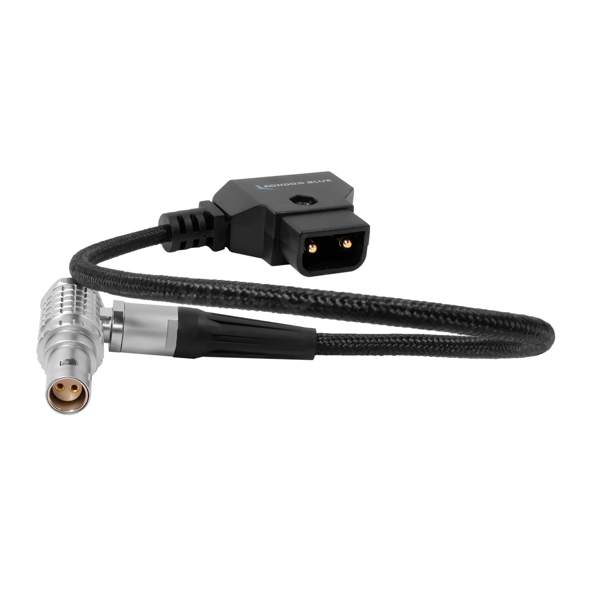 Kondoor Blue 10″ D-Tap to Right Angle LEMO 2 Pin Power Cable for RED KOMODO